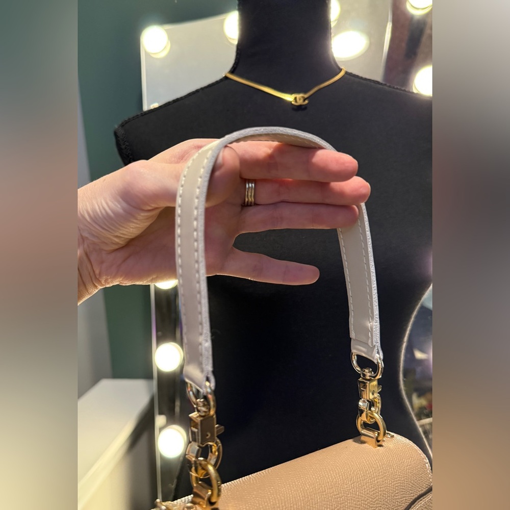 High Quality Genuine White Leather Handbag HANDLE replacement